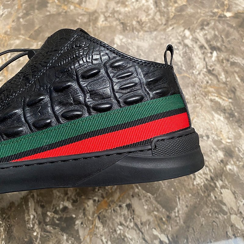 Men's Trendy Leather High Top Shoes Net Red Shoes - Image 4