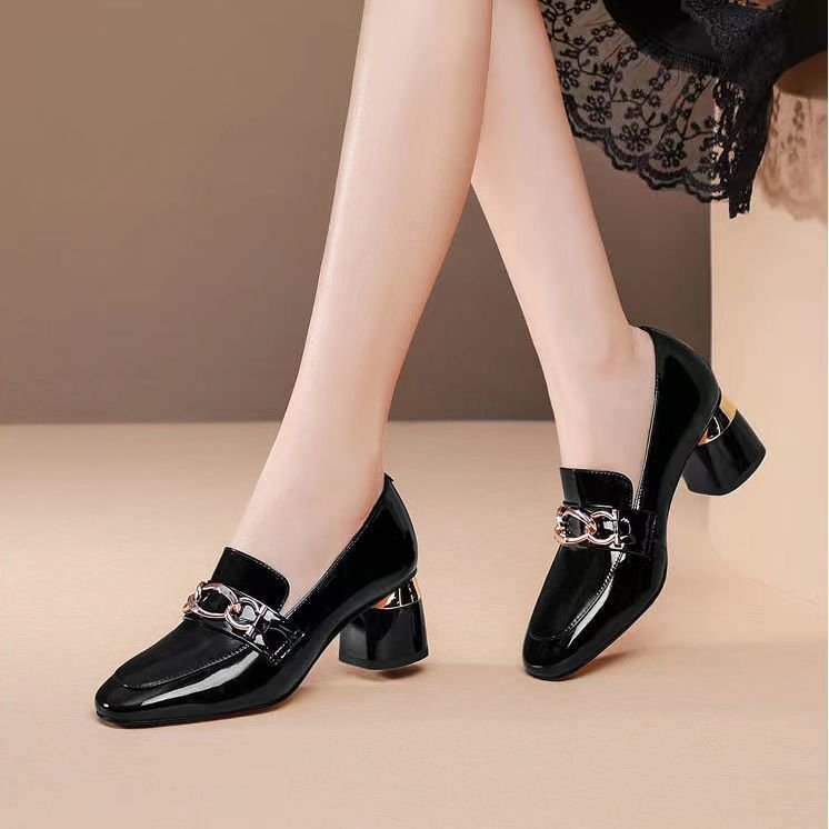 High Heel Pumps Women's Soft Leather Patent Leather Shoes - Image 3