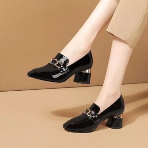 High Heel Pumps Women's Soft Leather Patent Leather Shoes