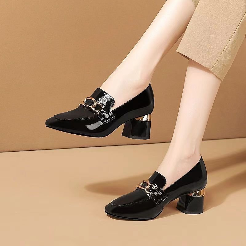 High Heel Pumps Women's Soft Leather Patent Leather Shoes