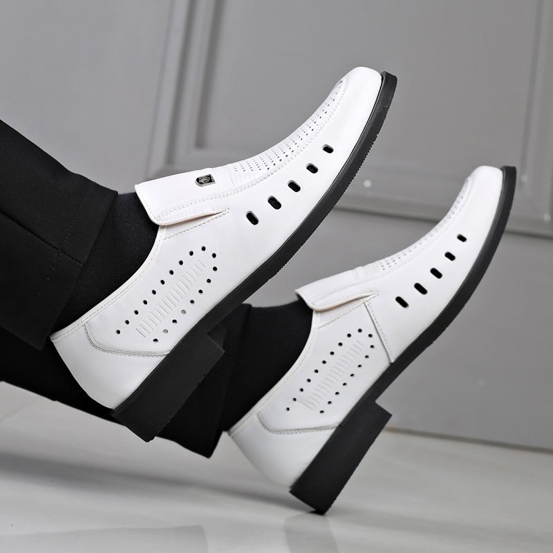 Breathable Leather Sandals Thin Hollow Soft Leather Men's Shoes - Image 8